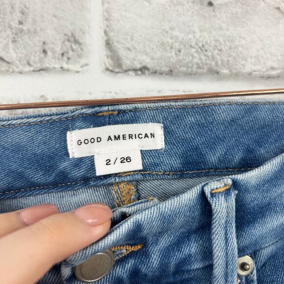Good American Good Legs Worn Hem Blue876 Sz 2/26 NEW - Picture 8 of 12